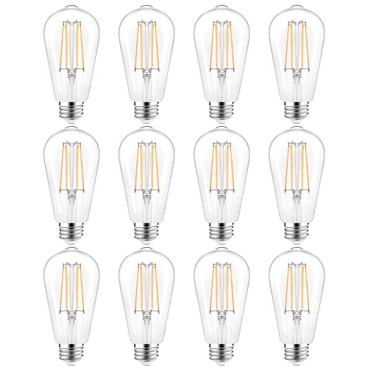 PARTPHONER vintage Edison bulb with clear glass and warm 2700K light