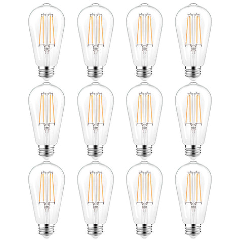 PARTPHONER vintage Edison bulb with clear glass and warm 2700K light