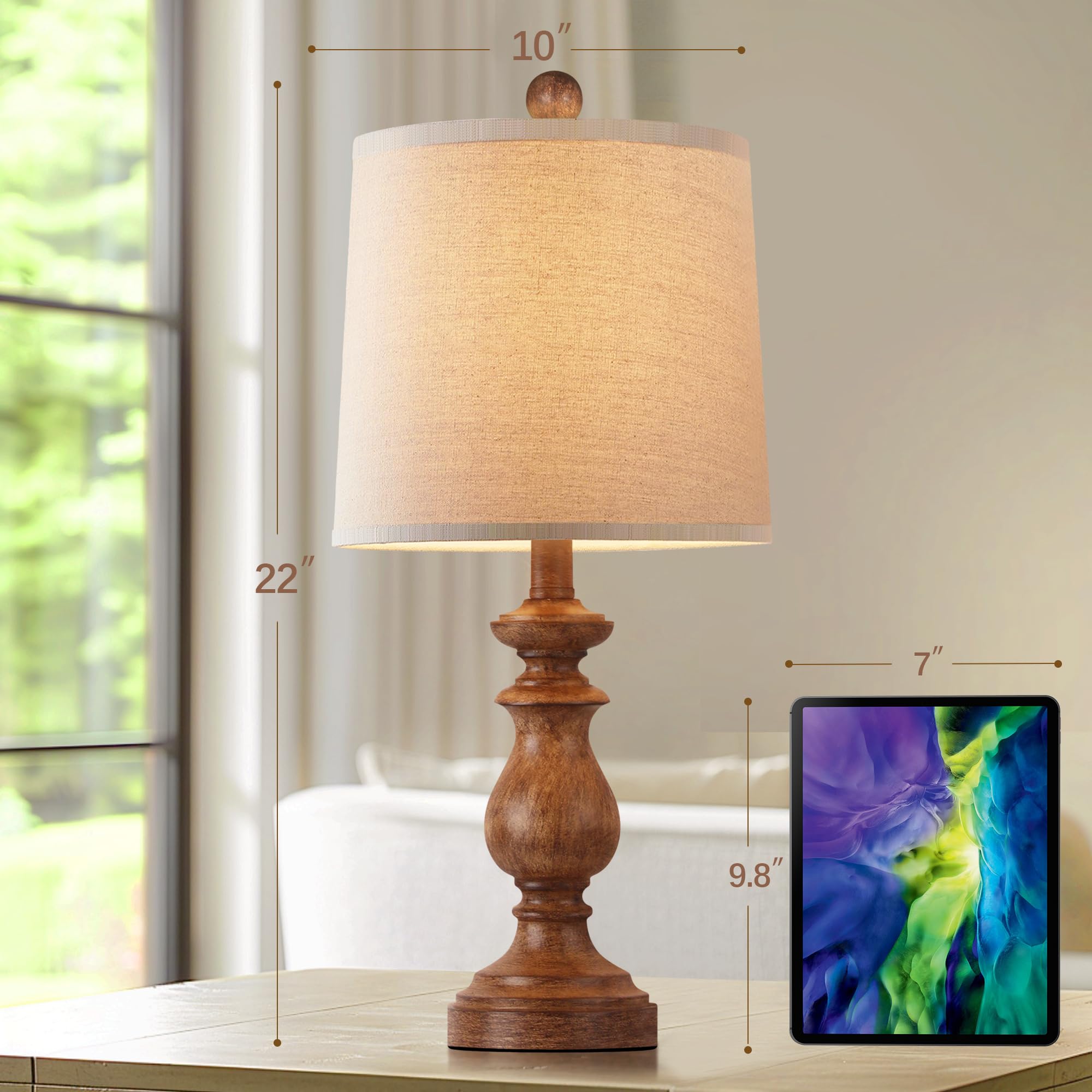 PARTPHONER living room lamps antique finish add rustic decor vibe.