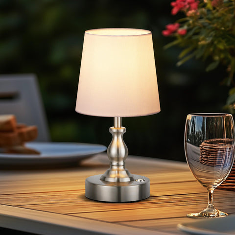 PARTPHONER compact table lamp complements home, restaurant, or patio decor