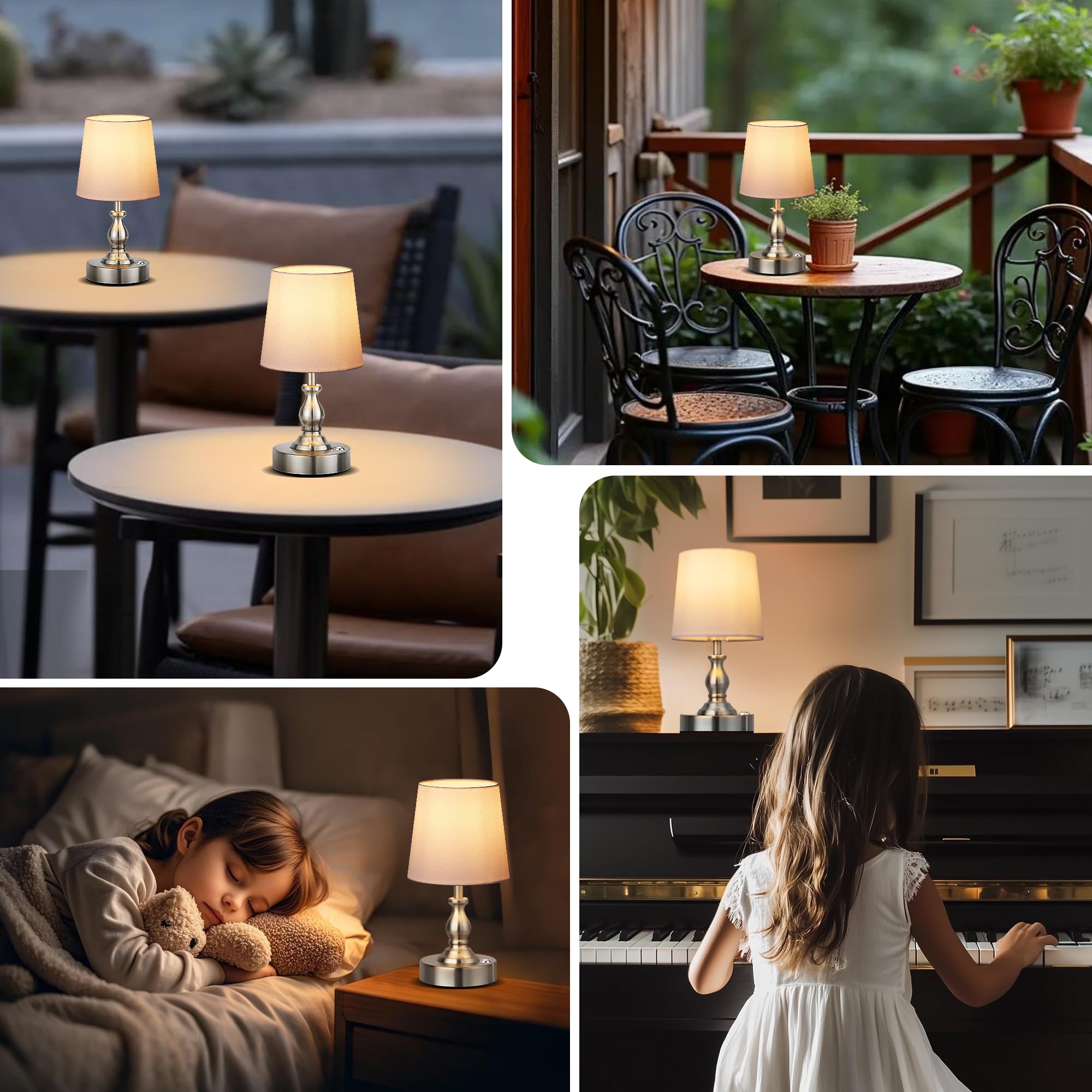 PARTPHONER lamp with responsive touch button for easy brightness
