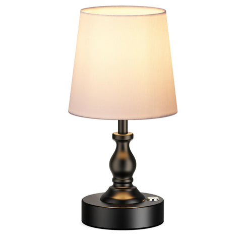 PARTPHONER Mini Cordless LED Table Lamp on table emits cozy ambient light