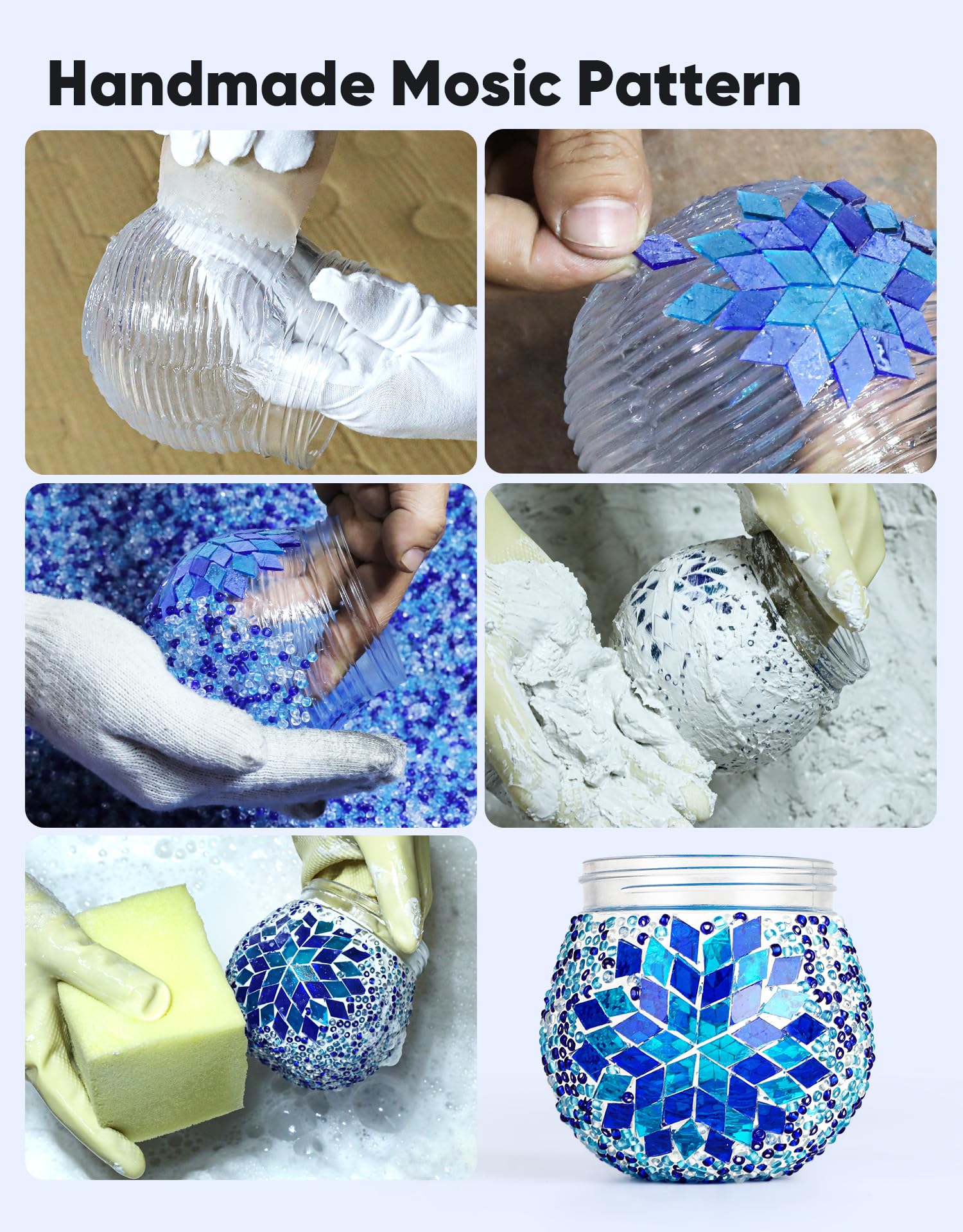 PARTPHONER Mosaic glass cracked detail adds artisanal charm to outdoor décor.