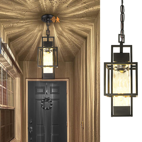 PARTPHONER Motion Sensor Outdoor Pendant Light detects movement to illuminate your porch