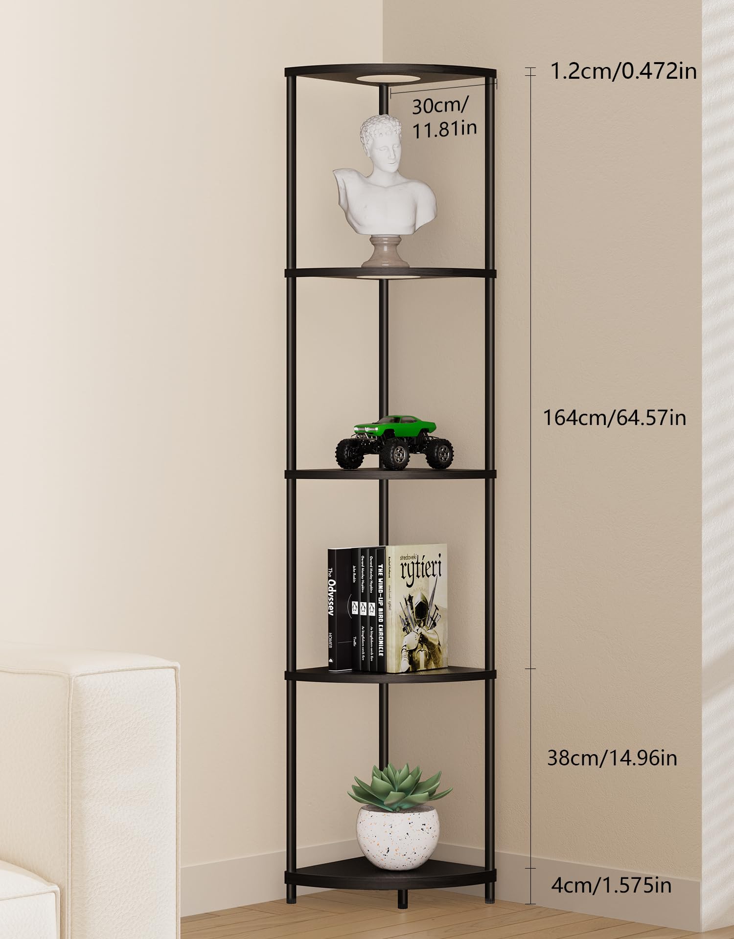 PARTPHONER narrow floor lamp fits tight corners without crowding
