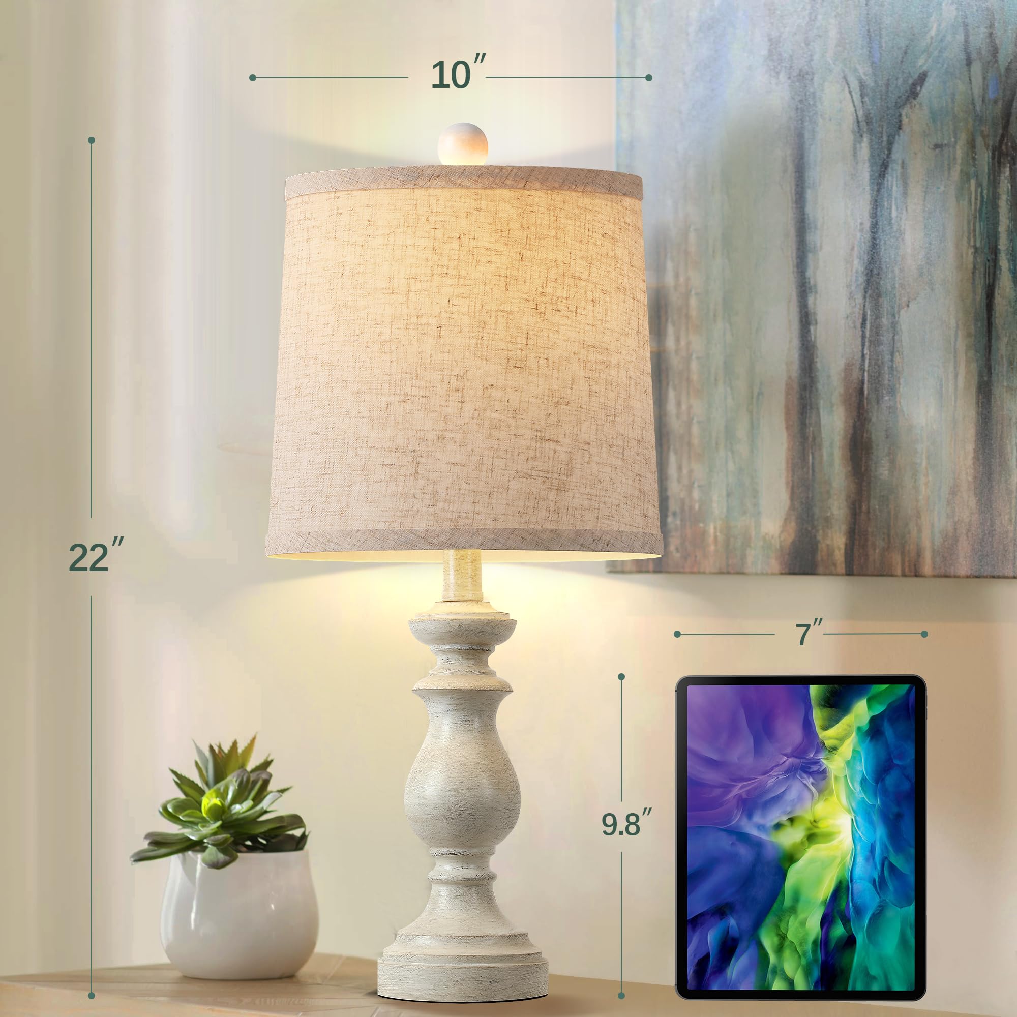 PARTPHONER nightstand lamp on bedside table creates warm ambient lighting.