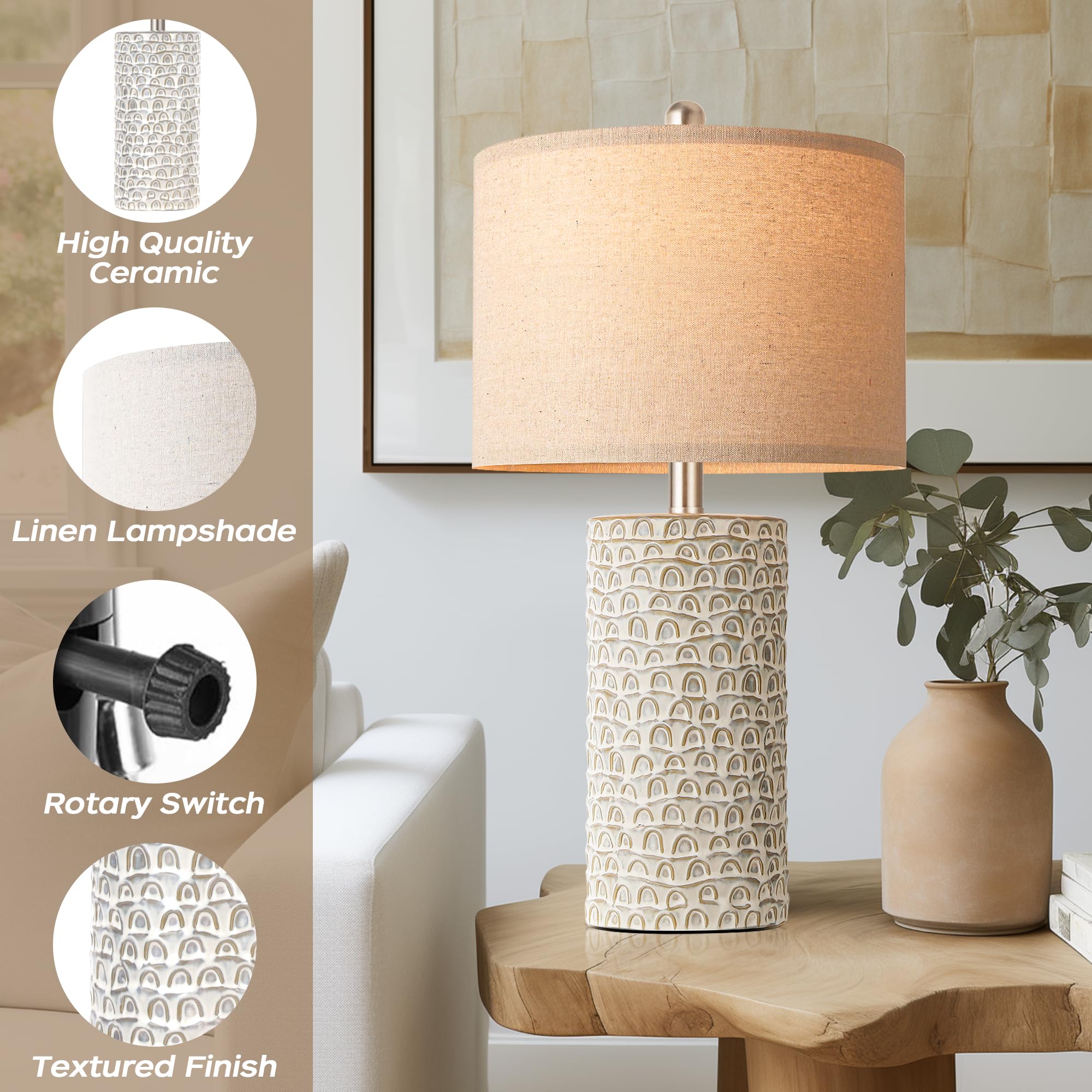 PARTPHONER nightstand lamp offers warm, inviting bedside lighting.