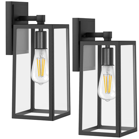 PARTPHONER outdoor wall light with clear glass and black aluminum boosts curb appeal.