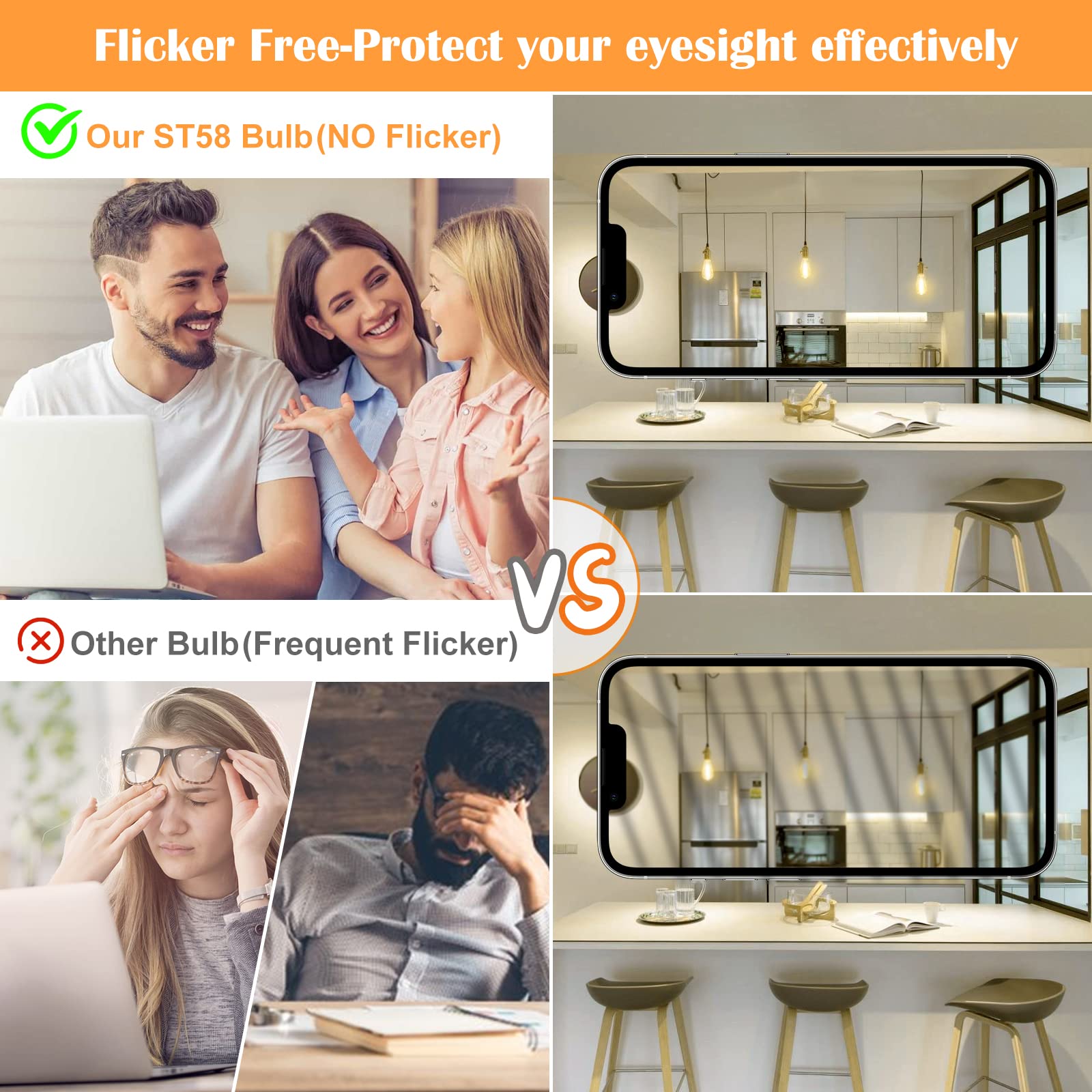 PARTPHONER 12-pack of vintage LED bulbs for multiple fixtures