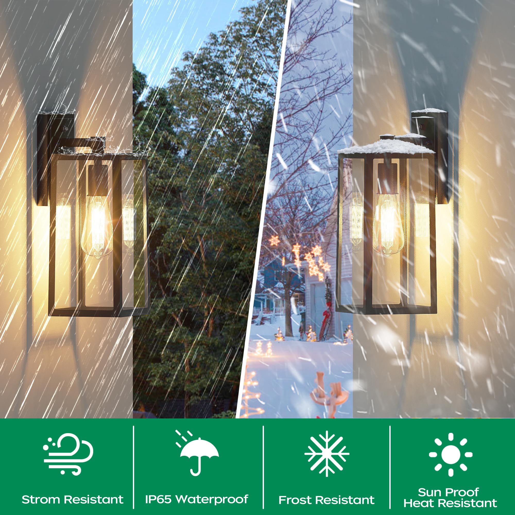 PARTPHONER porch light wall sconce provides waterproof exterior illumination for entryways.