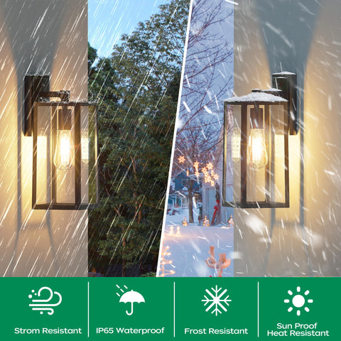 PARTPHONER porch light wall sconce provides waterproof exterior illumination for entryways.
