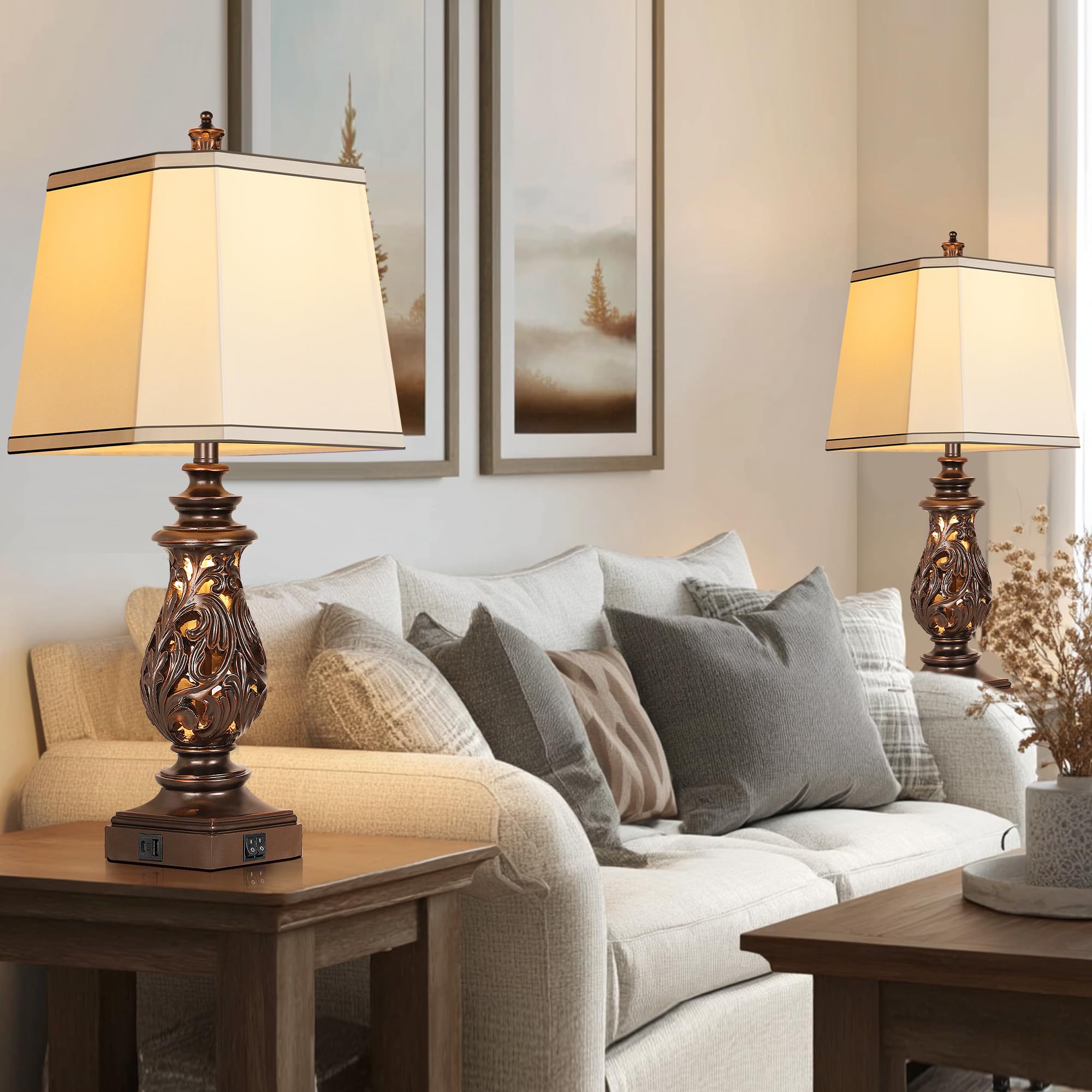 PARTPHONER farmhouse style lamps suit bedrooms, living rooms, and reading corners