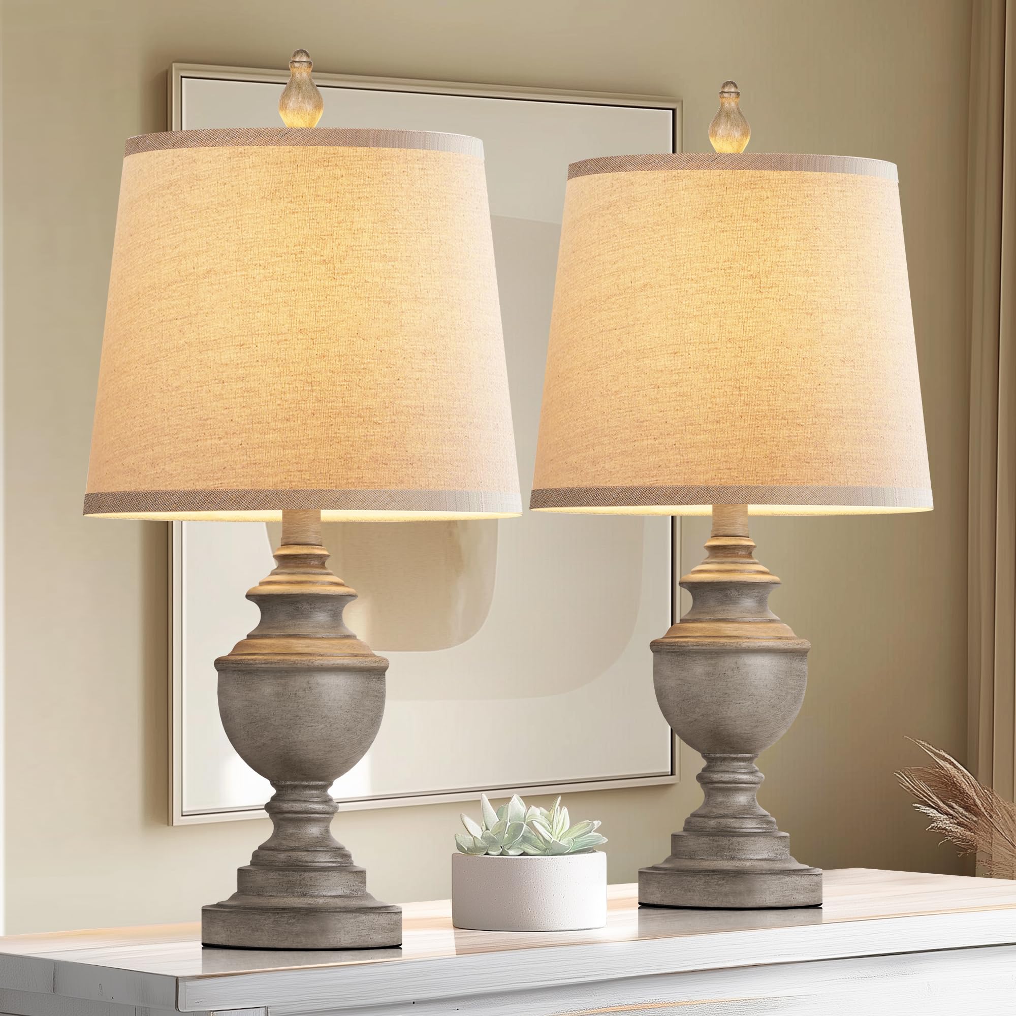 PARTPHONER retro table lamp base in antique grey adds sturdy charm for living rooms