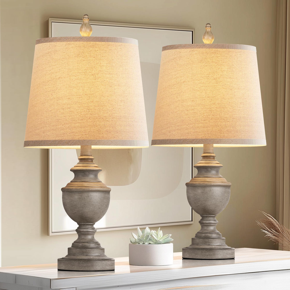 PARTPHONER retro table lamp base in antique grey adds sturdy charm for living rooms