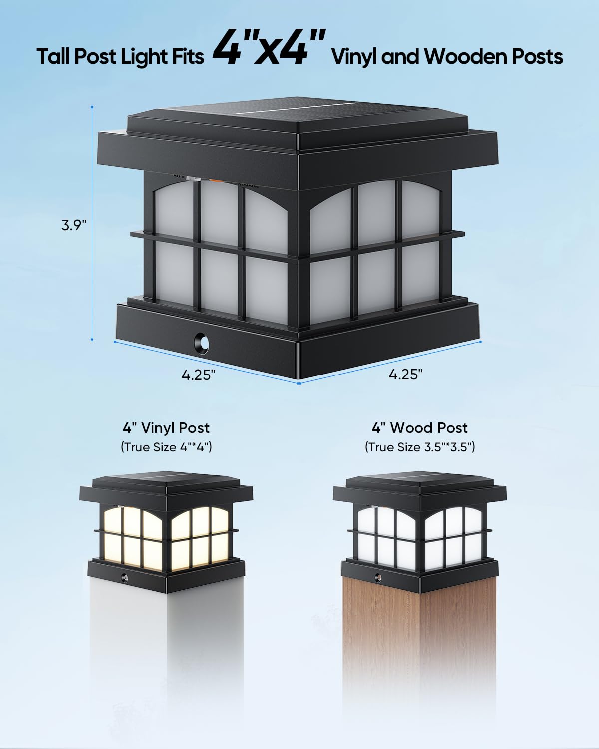 PARTPHONER solar panel and 1200mAh battery deliver longer nightly illumination.