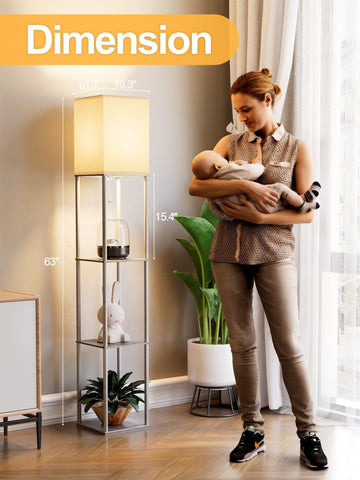 PARTPHONER three-tier shelves hold decor, books, and plants neatly.