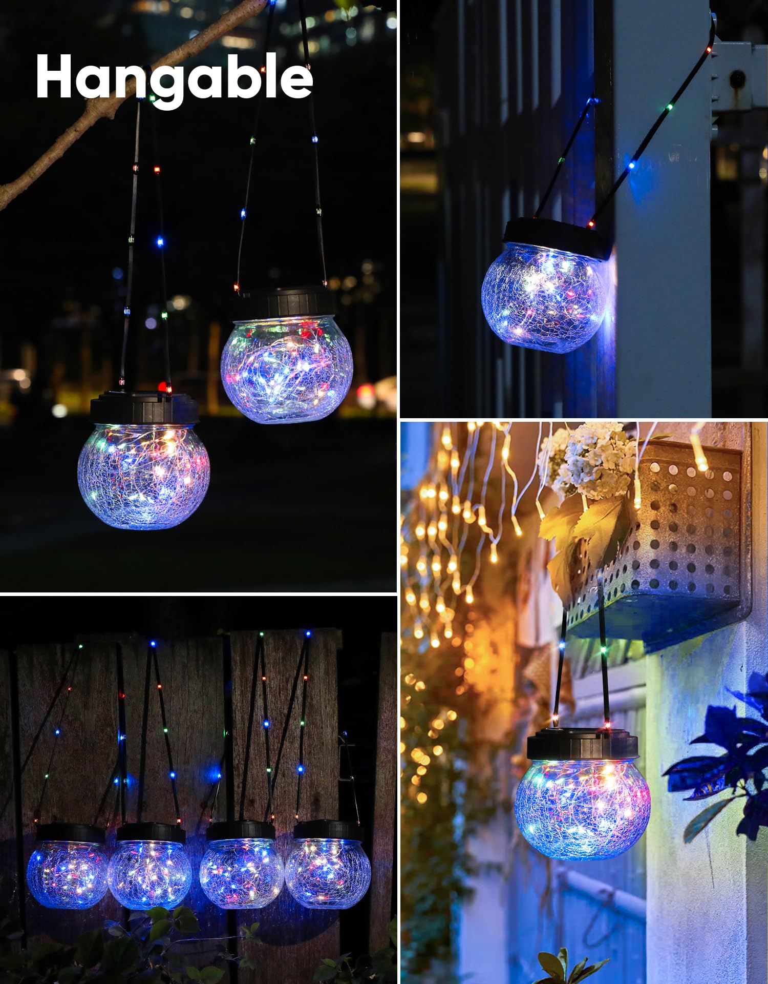 PARTPHONER solar lantern emits a multi-color glow for outdoor spaces.