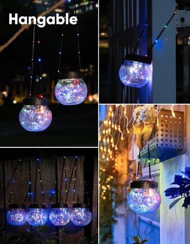 PARTPHONER solar lantern emits a multi-color glow for outdoor spaces.