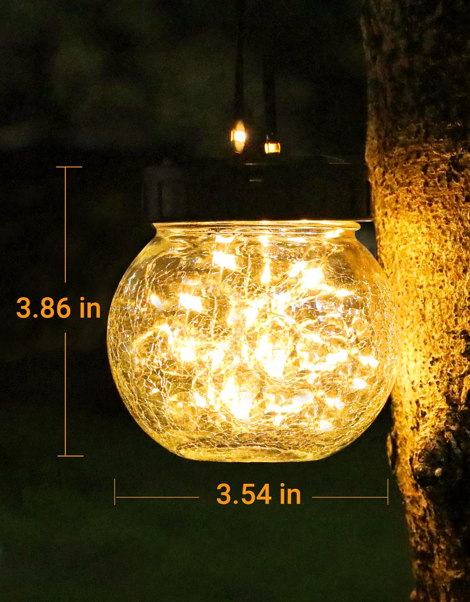 Partphoner solar lights glow above backyard tree for cozy evenings