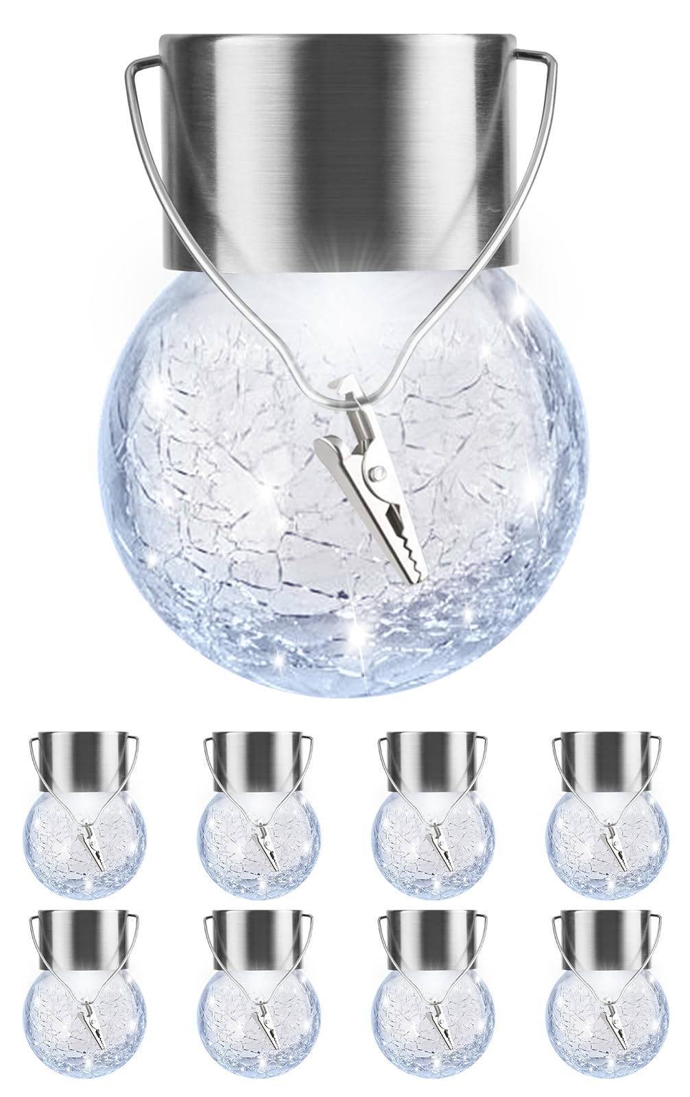 PARTPHONER solar globe lights brighten garden spaces with energy-saving glow.