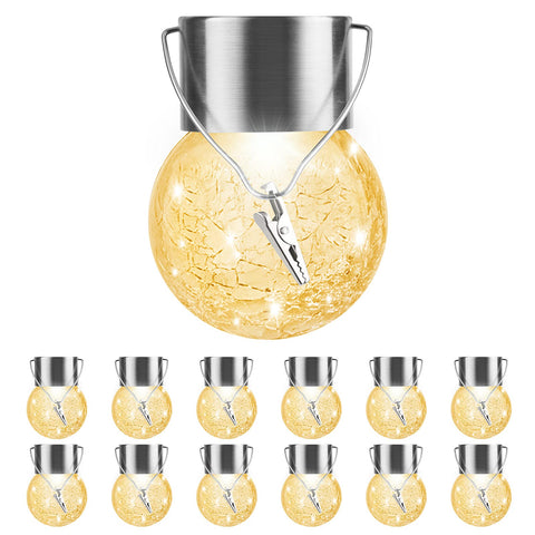 PARTPHONER Solar Outdoor Lights hanging create warm evening ambiance for patios.