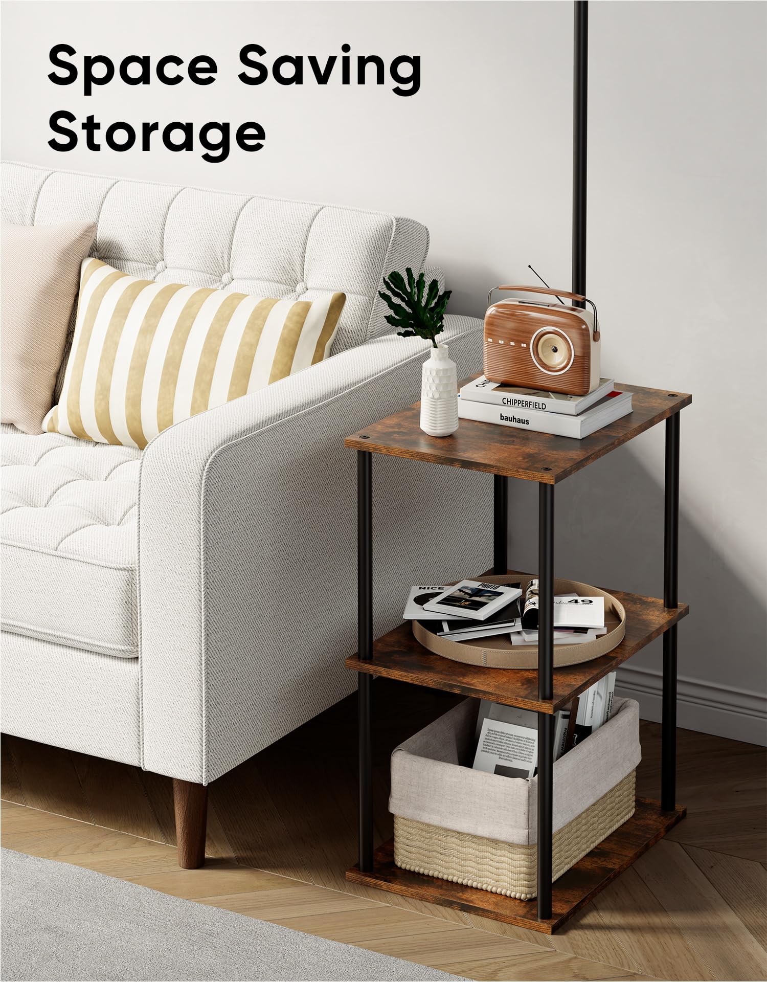 PARTPHONER space-saving combo fits beside bed or sofa
