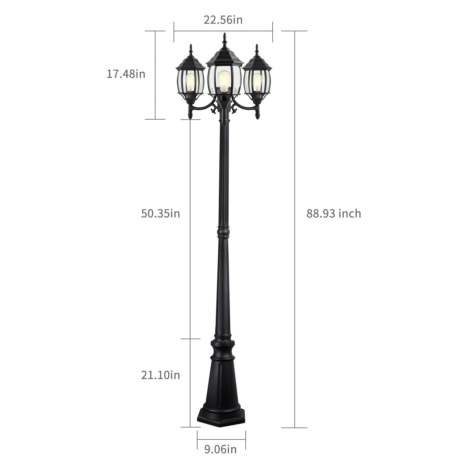 PARTPHONER black die-cast aluminum post adds vintage charm to exteriors