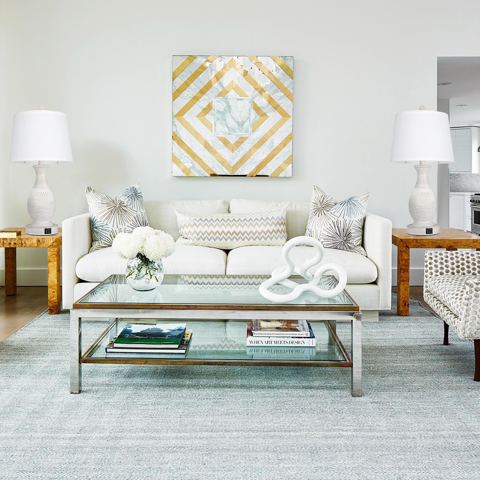 PARTPHONER lamps shown with a white drum shade for soft light.