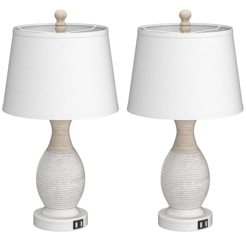 PARTPHONER table lamp shade closeup with white fabric drum shade.