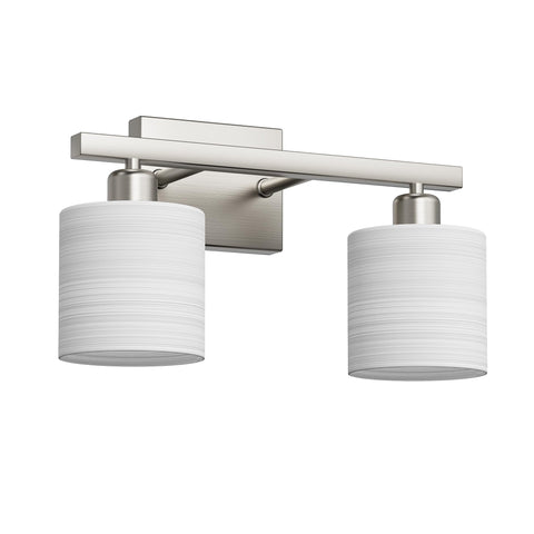 PARTPHONER textured opal white glass shades diffuse soft light in a modern bathroom.