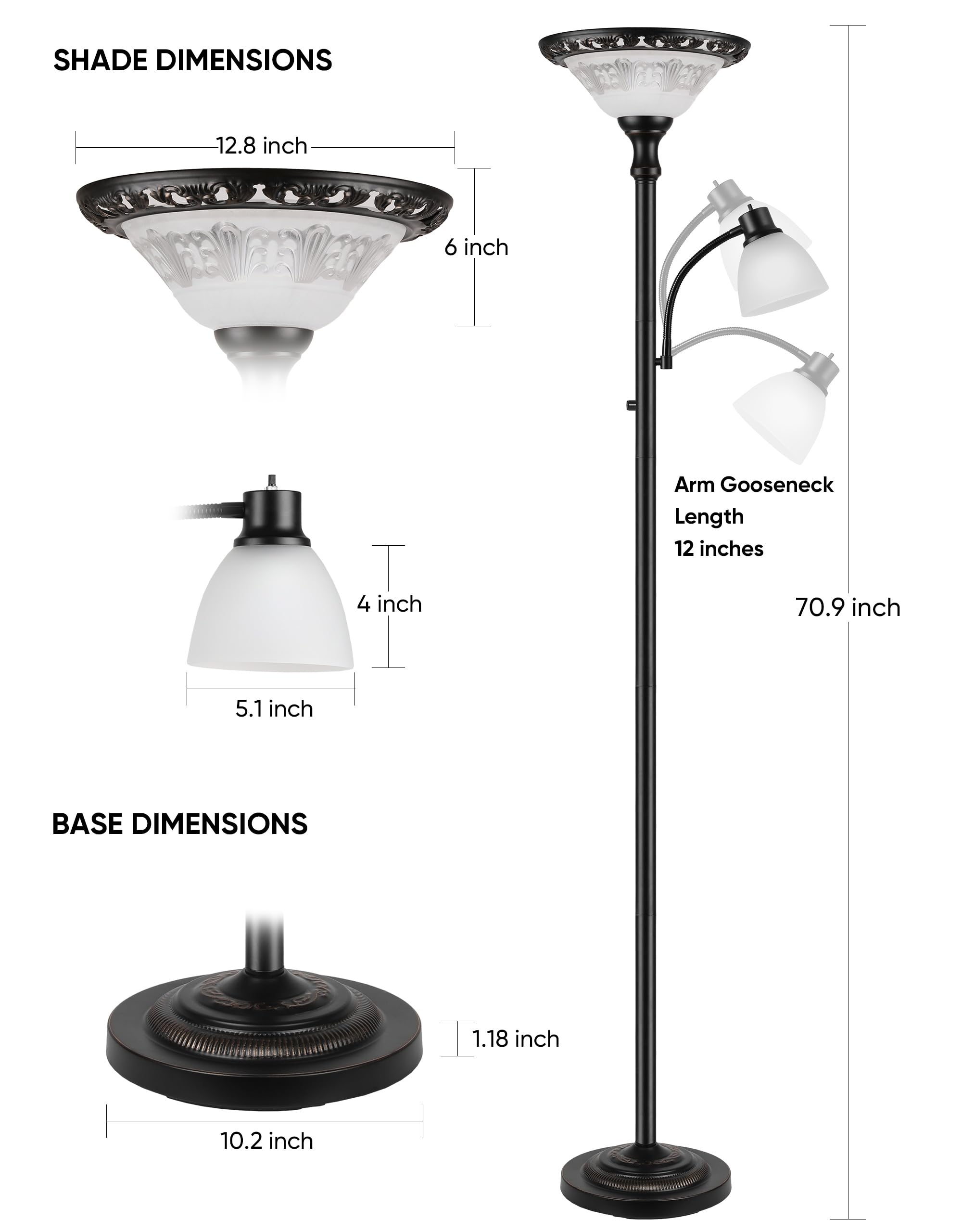 PARTPHONER Torchiere 3CCT LED bulb with memory for versatile ambience