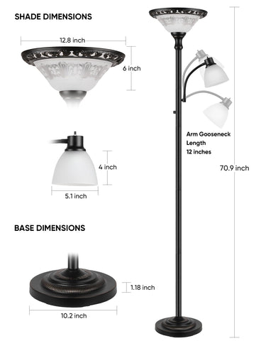 PARTPHONER Torchiere 3CCT LED bulb with memory for versatile ambience
