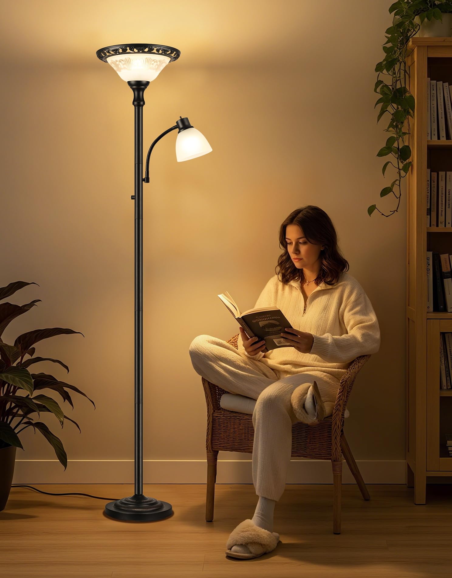 PARTPHONER Torchiere 71-inch height stands tall in living spaces