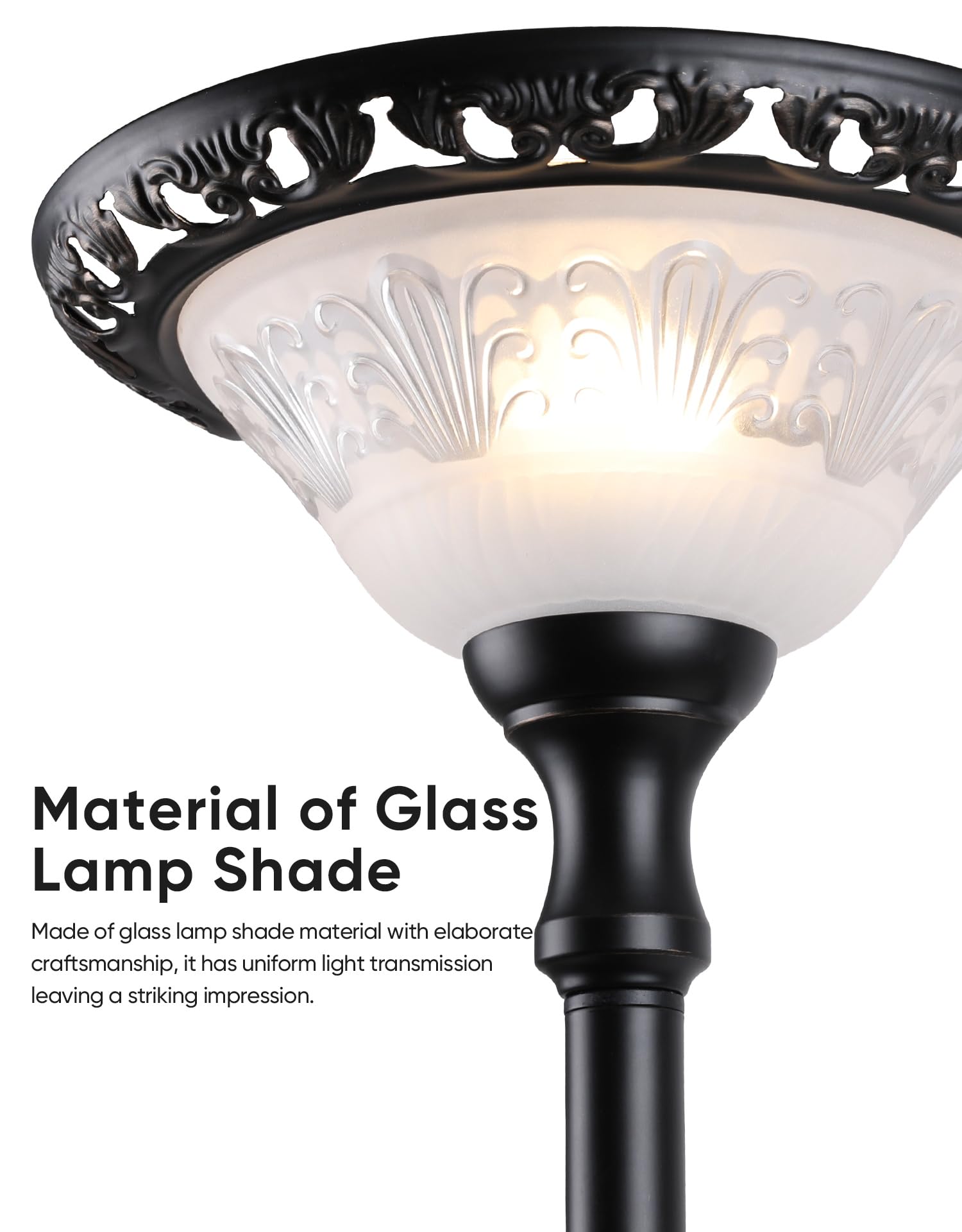 PARTPHONER Torchiere reading light with adjustable gooseneck for focused tasks