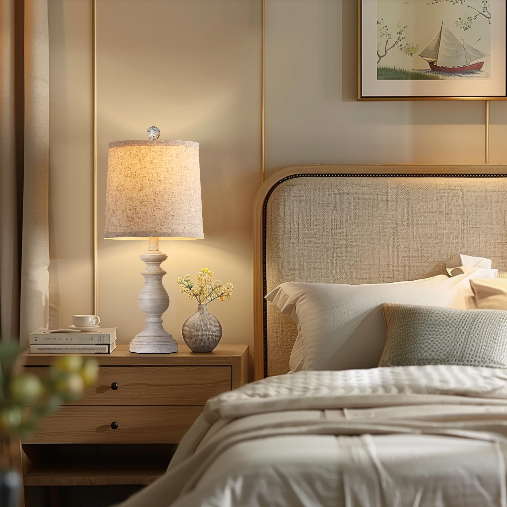 PARTPHONER bedroom bedside lamps add warm glow for relaxing evenings