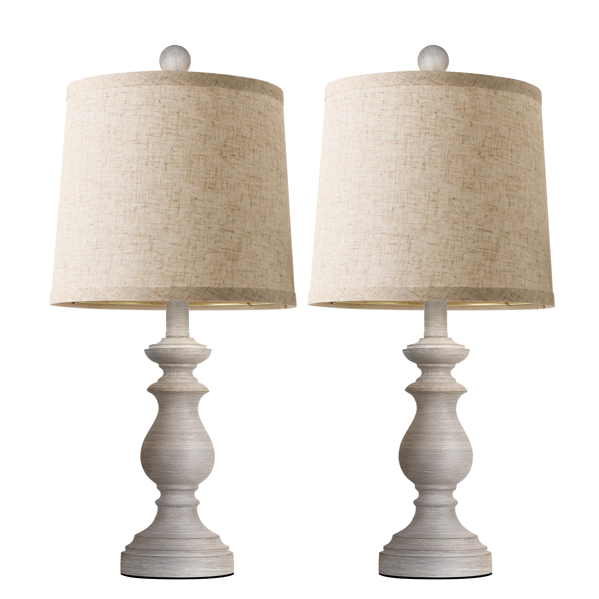 PARTPHONER Traditional Table Lamp Set 2 beige linen shade provides soft diffusion