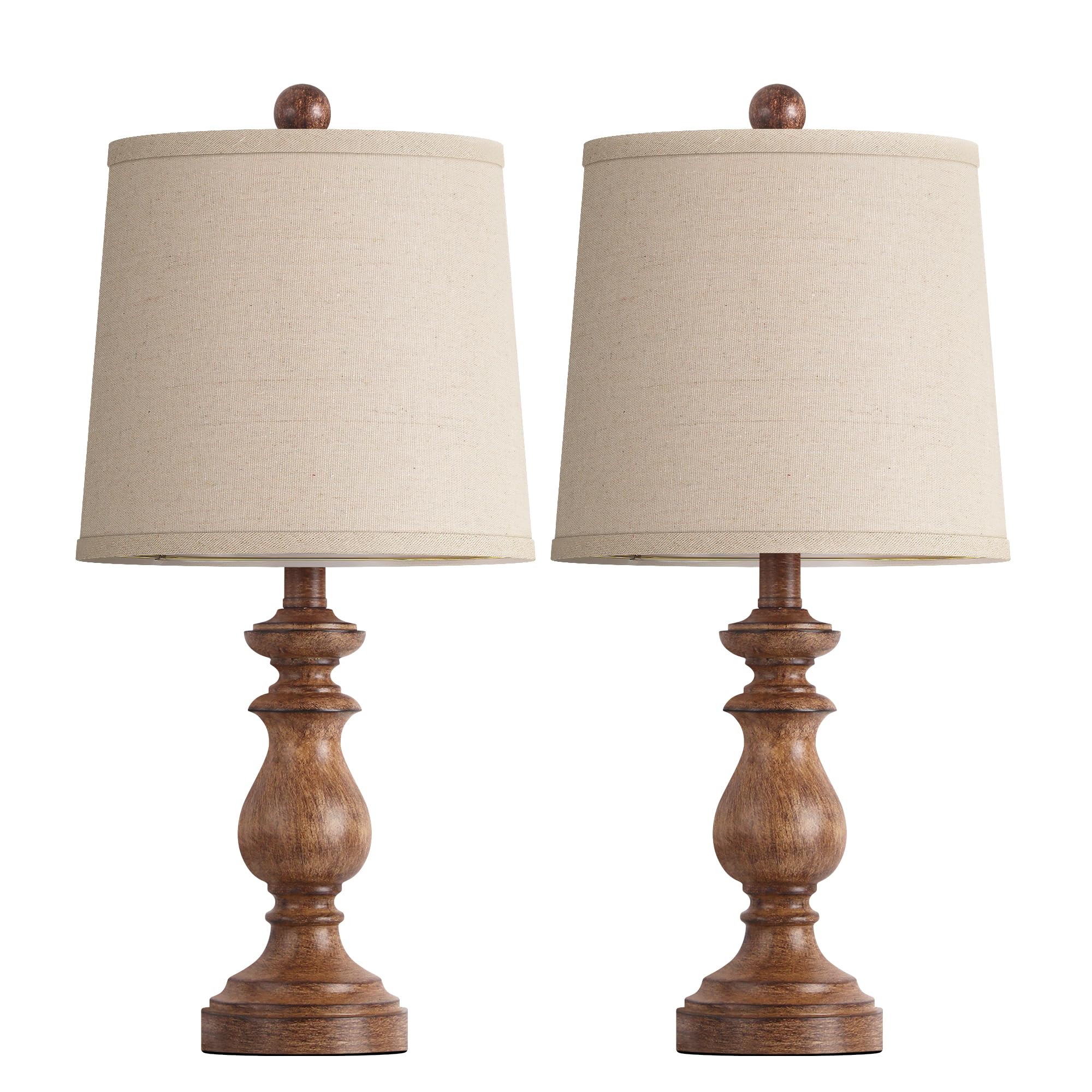 PARTPHONER traditional table lamp set 2 linen shade for soft, even light.