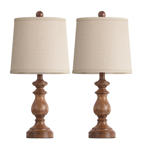 PARTPHONER traditional table lamp set 2 linen shade for soft, even light.