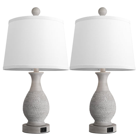 PARTPHONER traditional table lamp rope motif adds texture and farmhouse character.