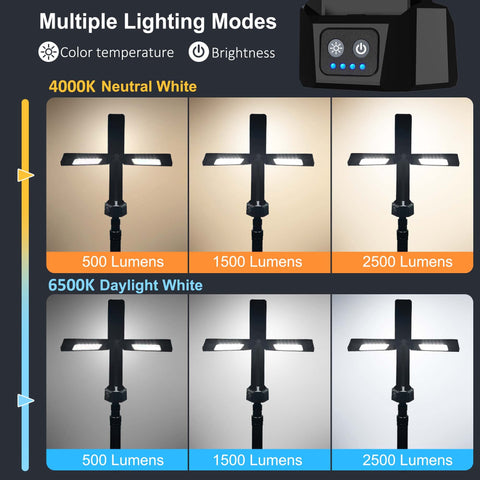 PARTPHONER triple lamp heads rotate in multiple directions