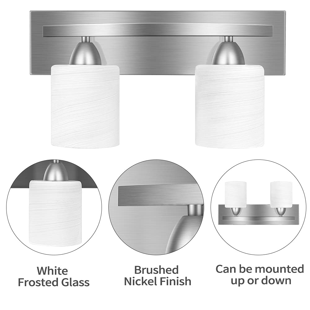 PARTPHONER vanity light brushed-nickel front view showing modern design