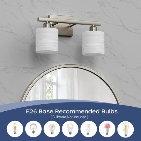 PARTPHONER vanity light with brushed nickel finish installs quickly for updated ambience.