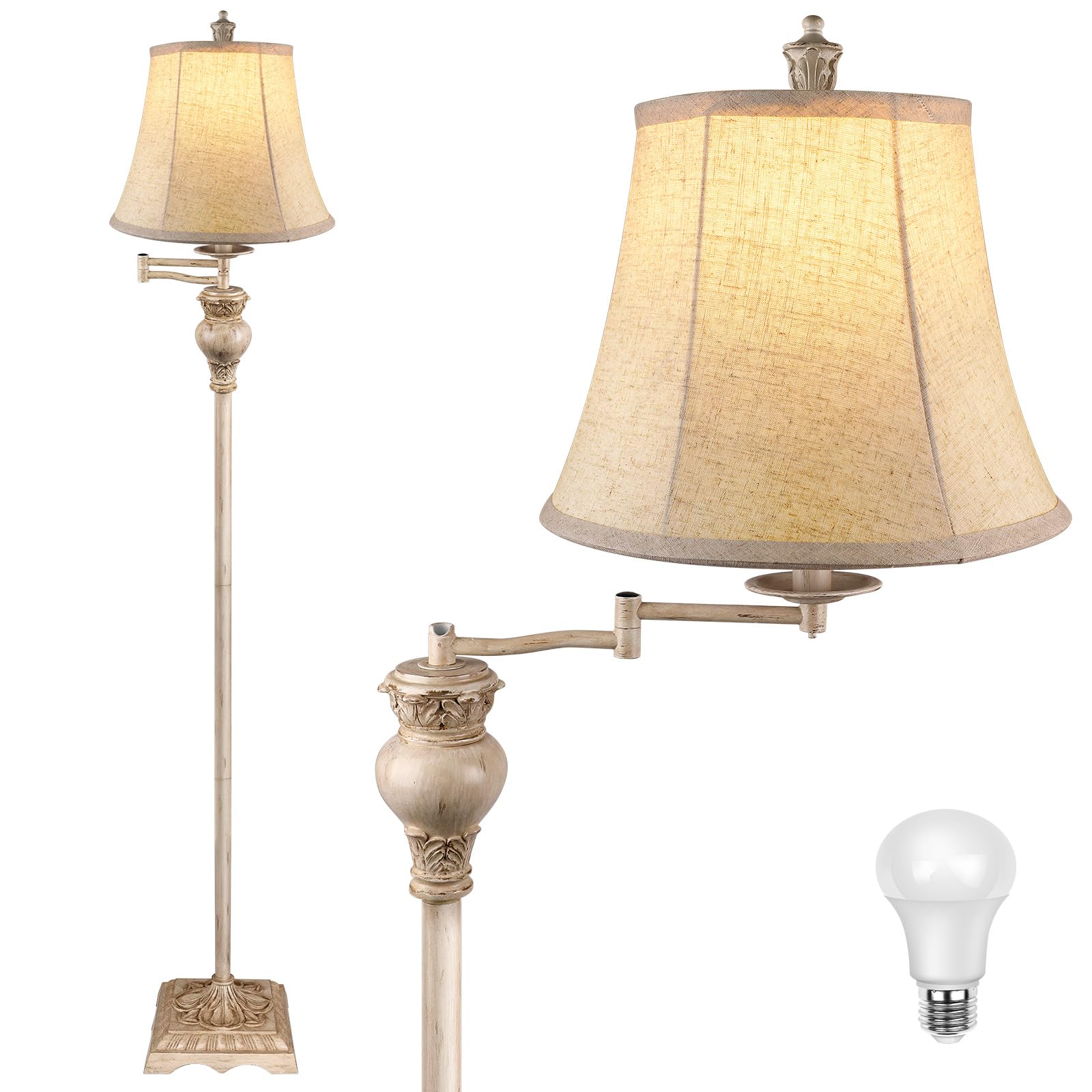 PARTPHONER vintage floor lamp base offers sturdy stability for living room lighting