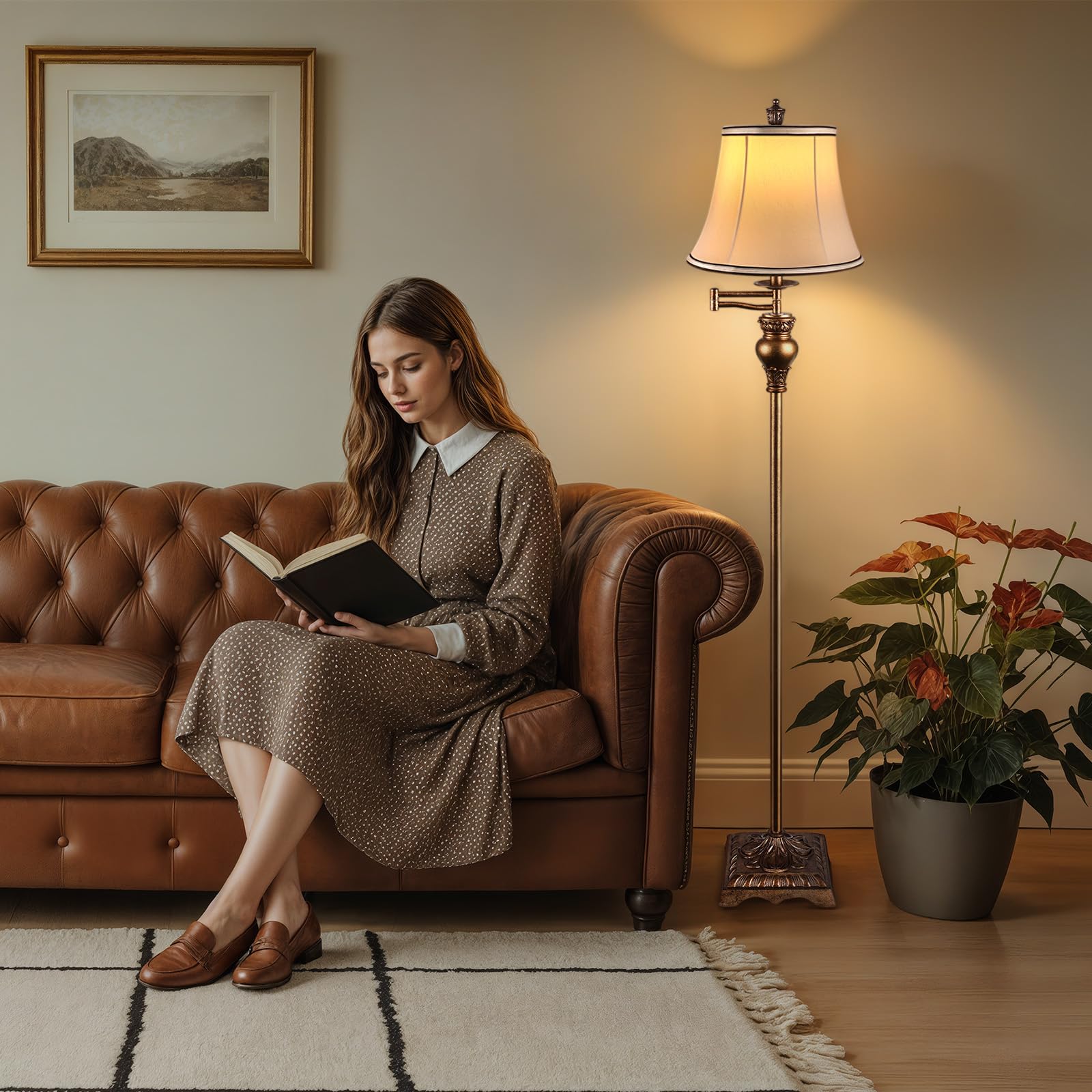 PARTPHONER Vintage Floor Lamp bedroom glow supports relaxing evenings and focused reading