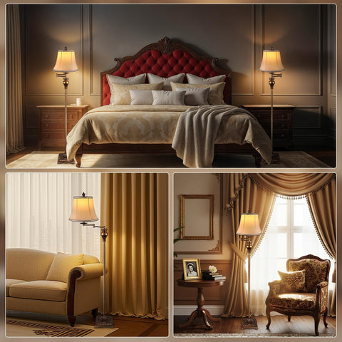 PARTPHONER Vintage Floor Lamp bronze-gold finish adds rustic elegance to decor
