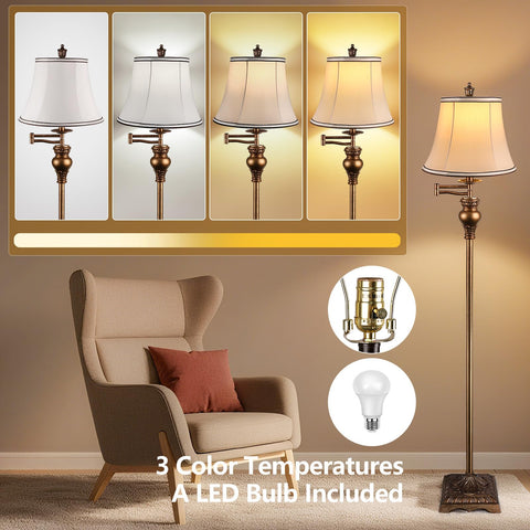 PARTPHONER Vintage Floor Lamp living room setup for cozy ambient or task lighting