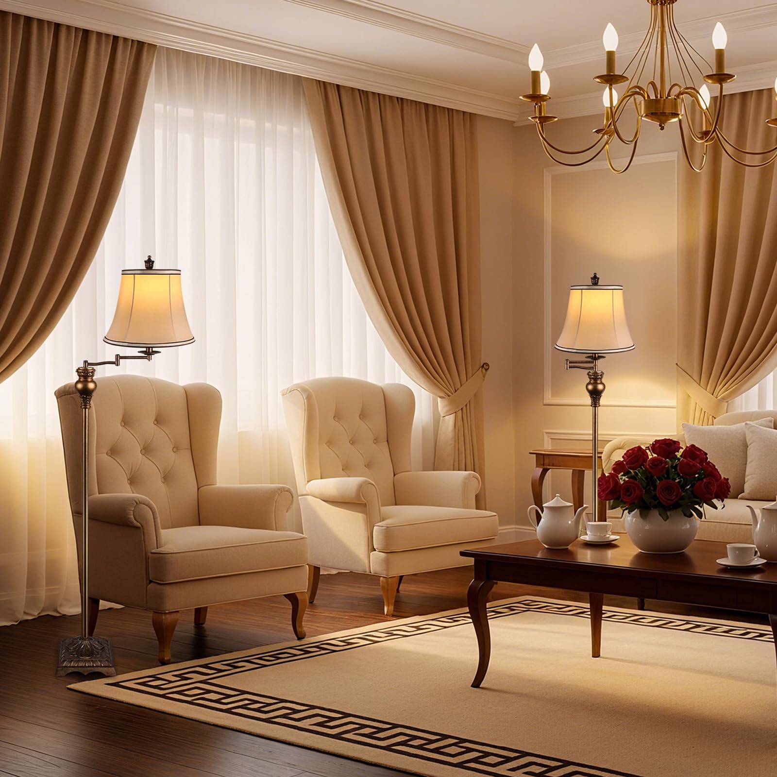 PARTPHONER Vintage Floor Lamp ideal for reading nooks and home offices