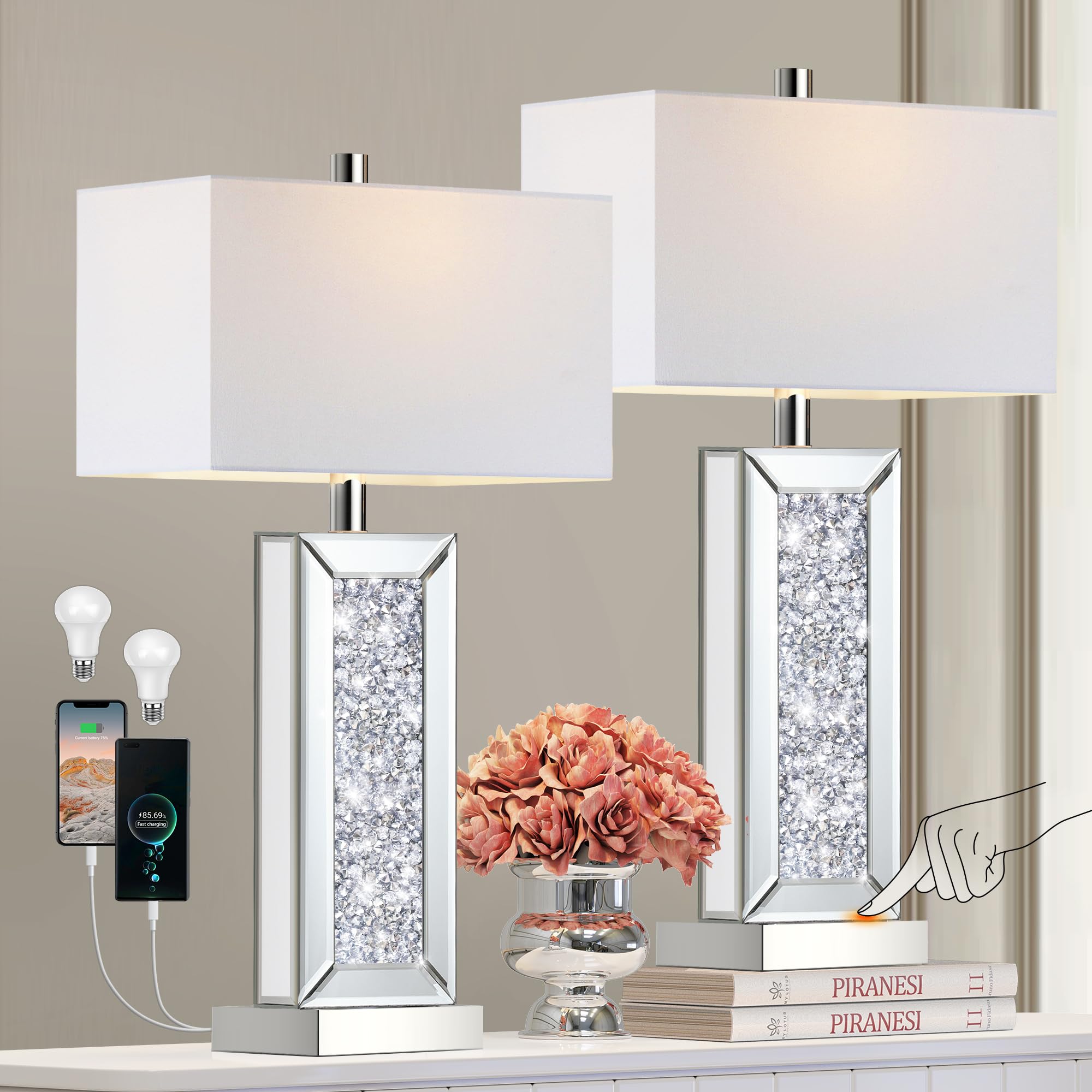 PARTPHONER white fabric shade diffuses light for a comfortable glow