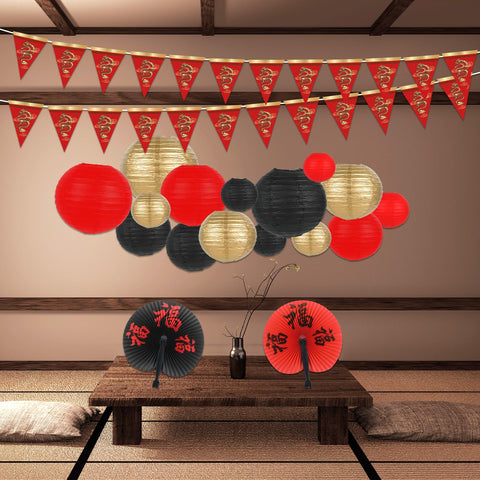 Party Greeting banner detail captures ceremonial atmosphere and style.