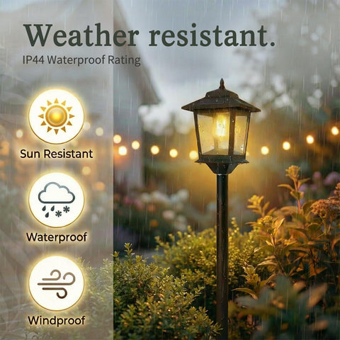 PASAMIC solar post light with replaceable bulb supports long-lasting performance and easy maintenance.